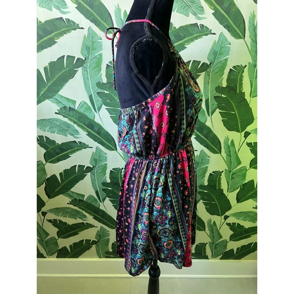 No‎ Boundaries Halter Mini Dress Women Large Multi-Color
